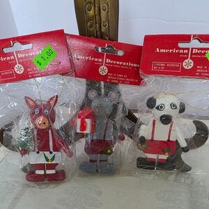 Vintage American‎ Decorations Christmas Ornaments Set of 3 New in Package